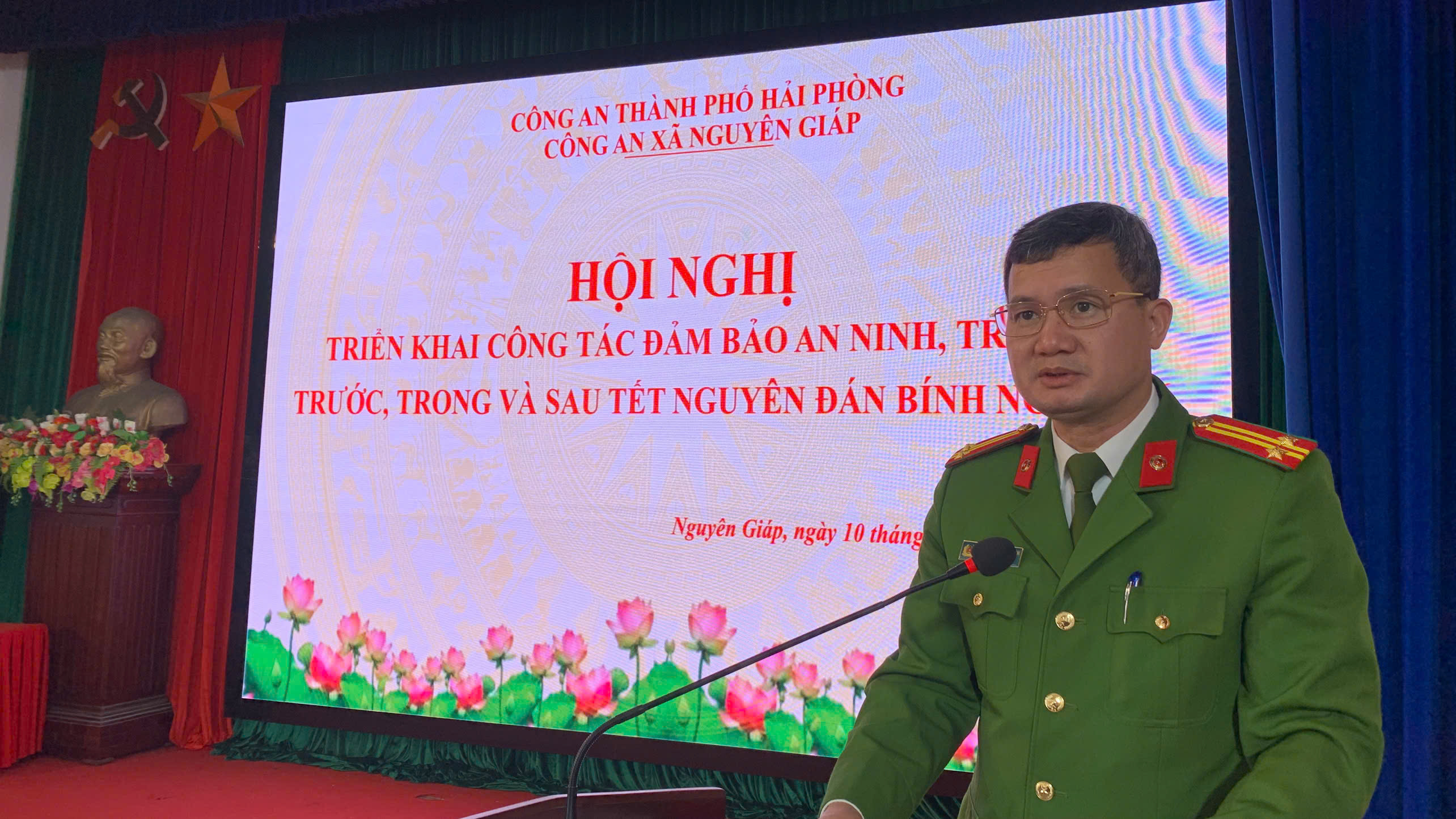 Công an xã Nguyên Giáp triển khai công tác bảo đảm an ninh, trật tự trước, trong và sau Tết Nguyên đán Bính Ngọ năm 2026